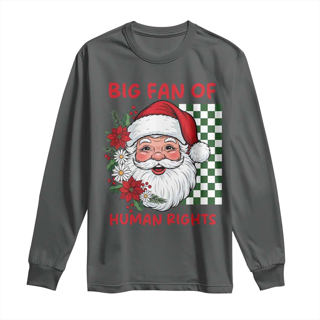 Christmas Cute Santa Big Fan Of Human Rights Gift Long Sleeve Shirt - Wonder Print Shop