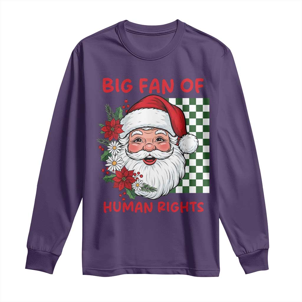 Christmas Cute Santa Big Fan Of Human Rights Gift Long Sleeve Shirt - Wonder Print Shop
