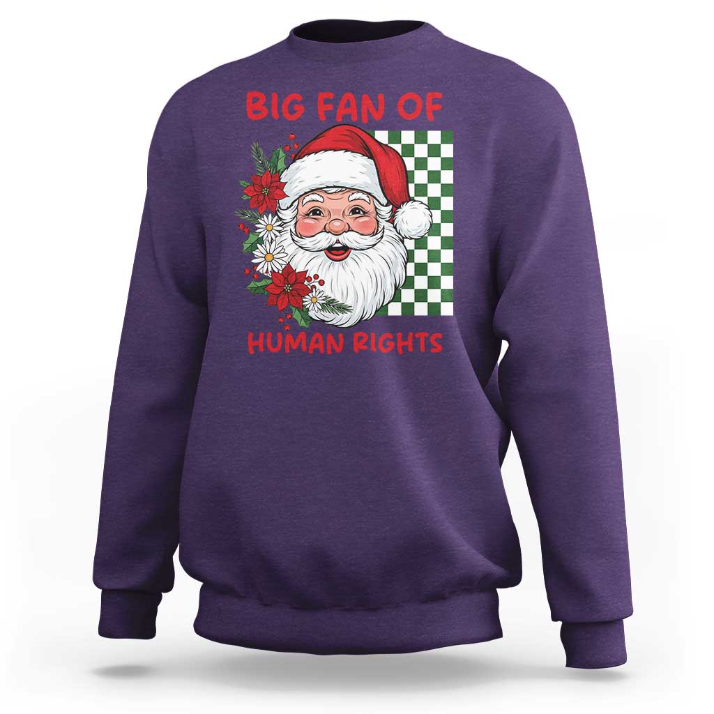 Christmas Cute Santa Big Fan Of Human Rights Gift Sweatshirt - Wonder Print Shop
