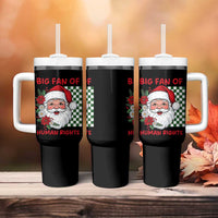 Christmas Cute Santa Big Fan Of Human Rights Gift Tumbler With Handle - Wonder Print Shop