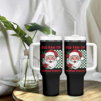 Christmas Cute Santa Big Fan Of Human Rights Gift Tumbler With Handle - Wonder Print Shop