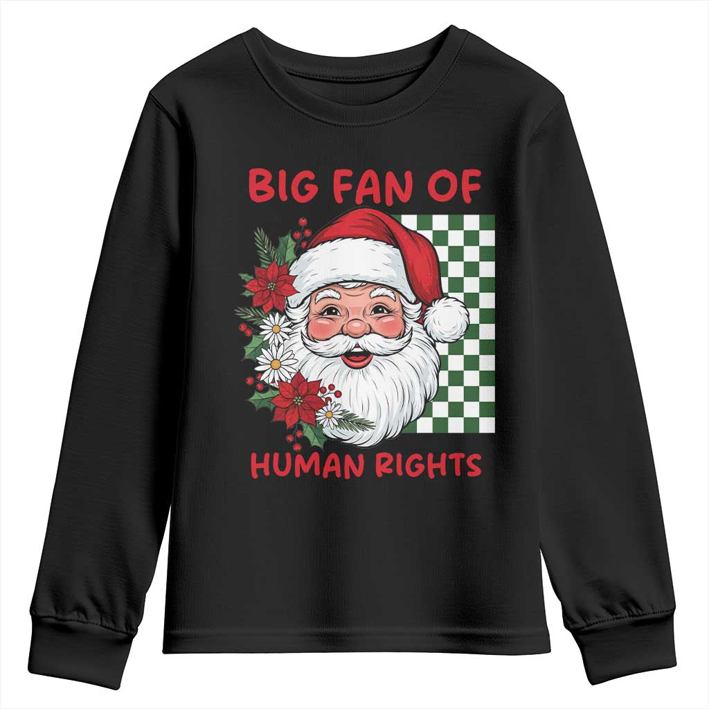Christmas Cute Santa Big Fan Of Human Rights Gift Youth Sweatshirt - Wonder Print Shop