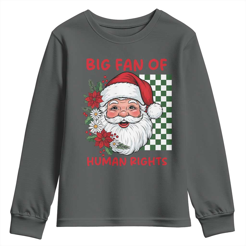 Christmas Cute Santa Big Fan Of Human Rights Gift Youth Sweatshirt - Wonder Print Shop