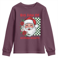 Christmas Cute Santa Big Fan Of Human Rights Gift Youth Sweatshirt - Wonder Print Shop