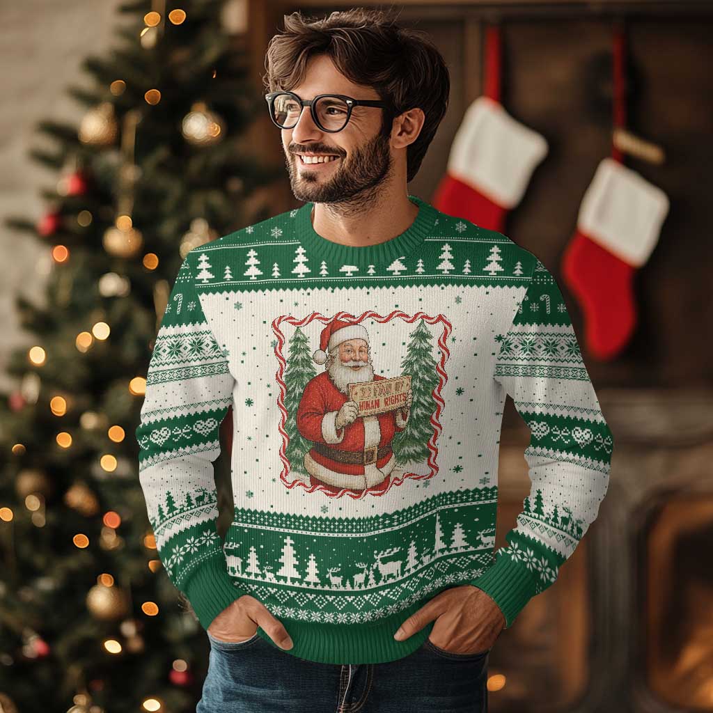 Xmas Gift For Big Fans Of Human Rights And Activism Ugly Christmas Sweater - Wonder Print Shop