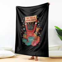 Cute Santa Cat Big Fan Of Human Rights Throw Blanket Christmas Supporters - Wonder Print Shop