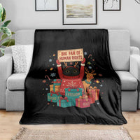 Cute Santa Cat Big Fan Of Human Rights Throw Blanket Christmas Supporters - Wonder Print Shop