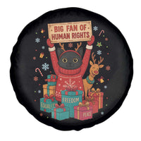 Cute Santa Cat Big Fan Of Human Rights Spare Tire Cover Christmas Supporters - Wonder Print Shop