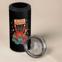 Cute Santa Cat Big Fan Of Human Rights 4 in 1 Can Cooler Tumbler Christmas Supporters - Wonder Print Shop