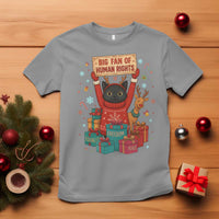 Cute Santa Cat Big Fan Of Human Rights T Shirt Christmas Supporters - Wonder Print Shop