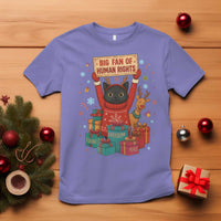 Cute Santa Cat Big Fan Of Human Rights T Shirt Christmas Supporters - Wonder Print Shop