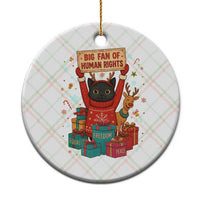 Cute Santa Cat Big Fan Of Human Rights Ceramic Ornament Christmas Supporters - Wonder Print Shop