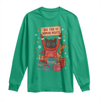 Cute Santa Cat Big Fan Of Human Rights Long Sleeve Shirt Christmas Supporters - Wonder Print Shop