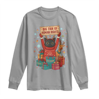 Cute Santa Cat Big Fan Of Human Rights Long Sleeve Shirt Christmas Supporters - Wonder Print Shop