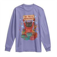 Cute Santa Cat Big Fan Of Human Rights Long Sleeve Shirt Christmas Supporters - Wonder Print Shop