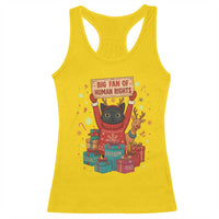 Cute Santa Cat Big Fan Of Human Rights Racerback Tank Top Christmas Supporters - Wonder Print Shop