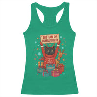 Cute Santa Cat Big Fan Of Human Rights Racerback Tank Top Christmas Supporters - Wonder Print Shop