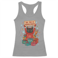 Cute Santa Cat Big Fan Of Human Rights Racerback Tank Top Christmas Supporters - Wonder Print Shop