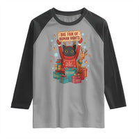 Cute Santa Cat Big Fan Of Human Rights Raglan Shirt Christmas Supporters - Wonder Print Shop