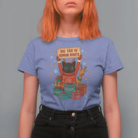 Cute Santa Cat Big Fan Of Human Rights T Shirt For Women Christmas Supporters - Wonder Print Shop