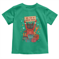 Cute Santa Cat Big Fan Of Human Rights Toddler T Shirt Christmas Supporters - Wonder Print Shop
