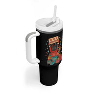 Cute Santa Cat Big Fan Of Human Rights Tumbler With Handle Christmas Supporters - Wonder Print Shop