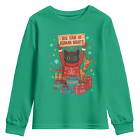 Cute Santa Cat Big Fan Of Human Rights Youth Sweatshirt Christmas Supporters - Wonder Print Shop