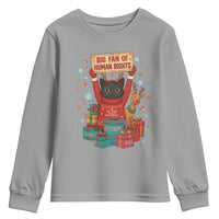 Cute Santa Cat Big Fan Of Human Rights Youth Sweatshirt Christmas Supporters - Wonder Print Shop