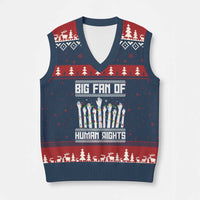 Big Fan Of Human Rights Equality Supporters V-Neck Knit Sweater Vest Xmas Gift - Wonder Print Shop