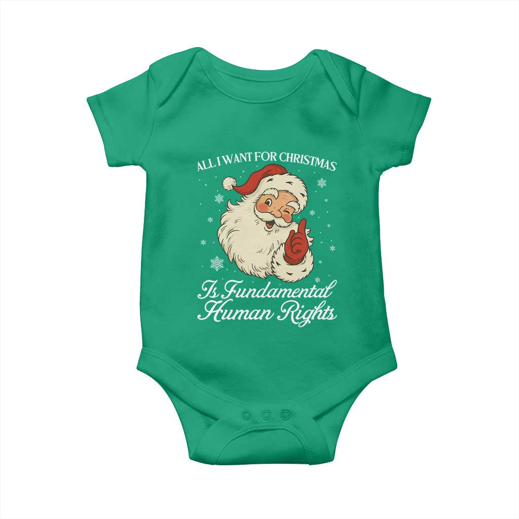 All I Want For Christmas Is Fundamental Human Rights Baby Onesie Xmas Supporters Gift - Wonder Print Shop