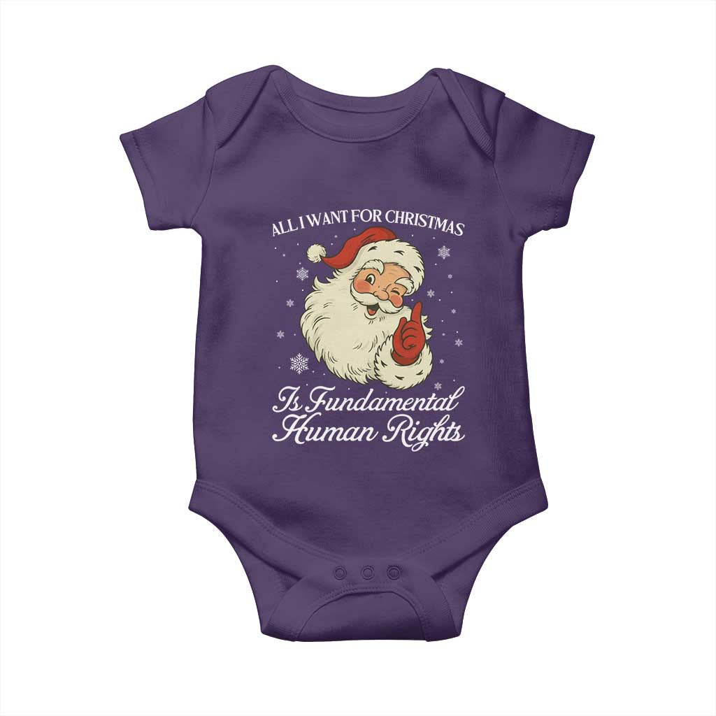 All I Want For Christmas Is Fundamental Human Rights Baby Onesie Xmas Supporters Gift - Wonder Print Shop