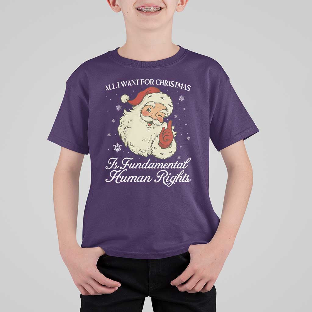 All I Want For Christmas Is Fundamental Human Rights T Shirt For Kid Xmas Supporters Gift - Wonder Print Shop