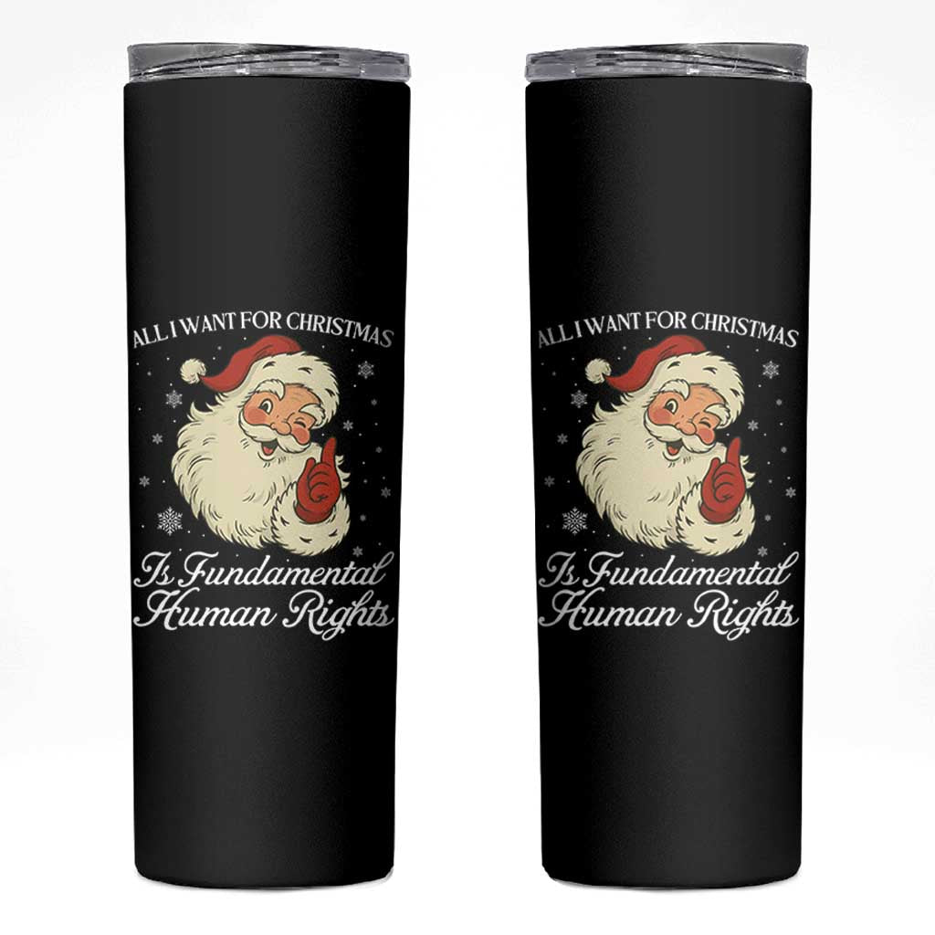 All I Want For Christmas Is Fundamental Human Rights Skinny Tumbler Xmas Supporters Gift - Wonder Print Shop