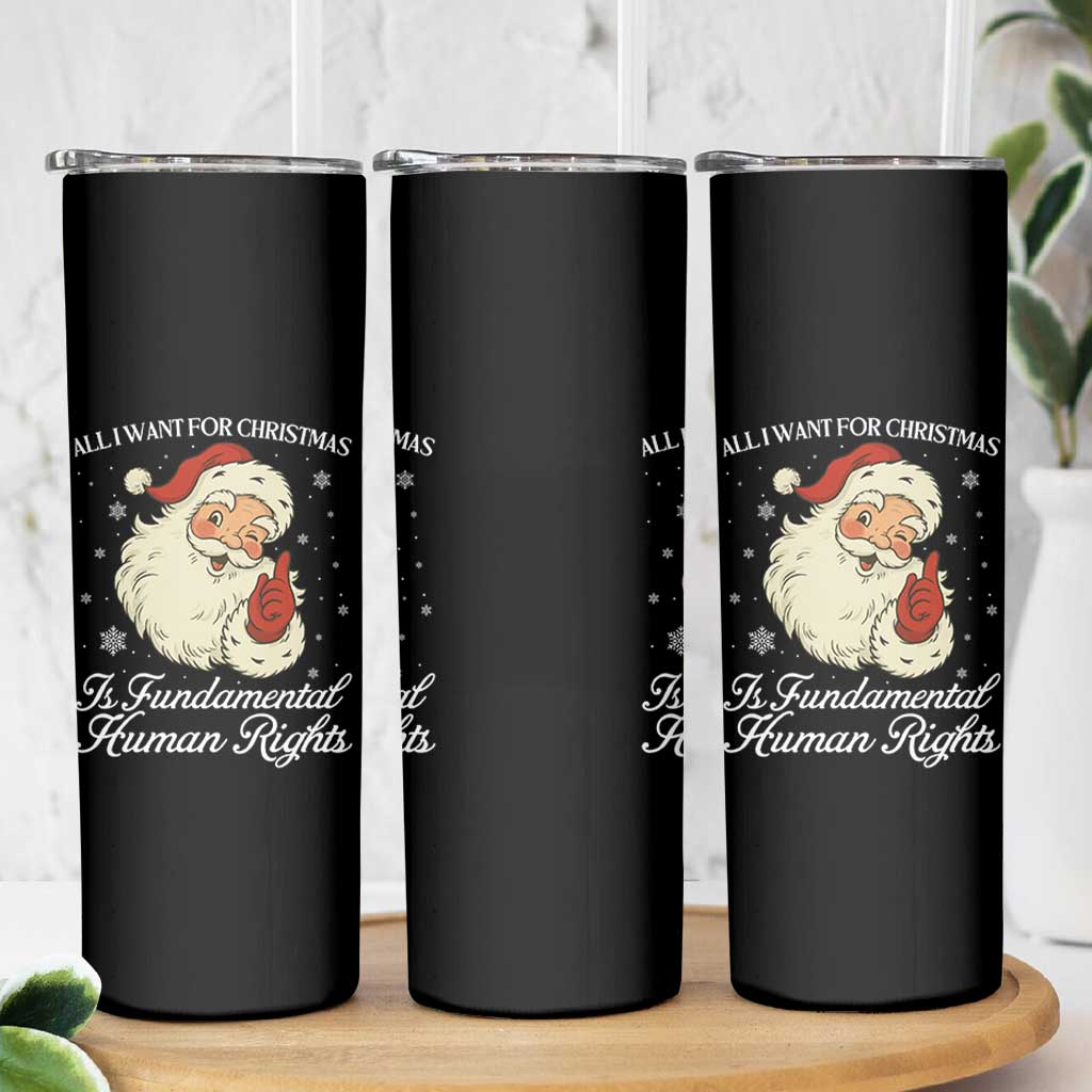 All I Want For Christmas Is Fundamental Human Rights Skinny Tumbler Xmas Supporters Gift - Wonder Print Shop