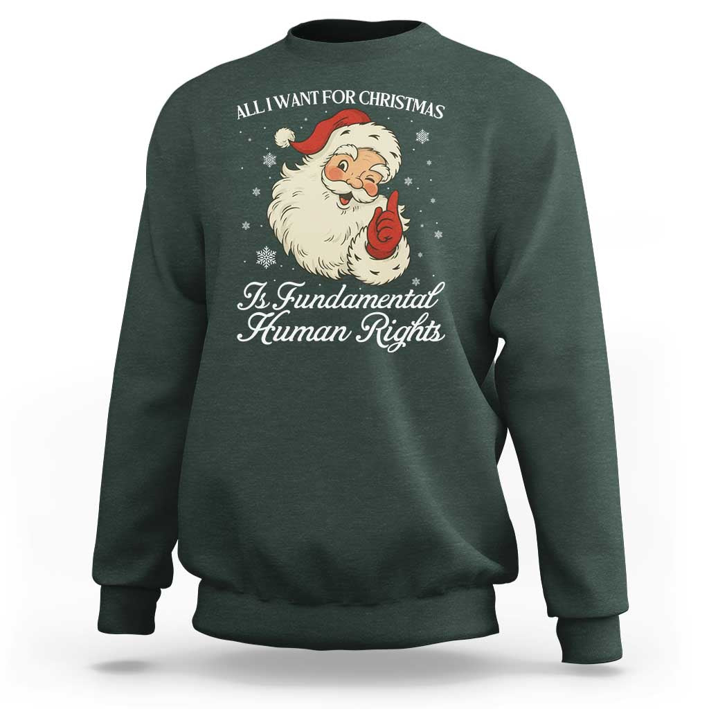 All I Want For Christmas Is Fundamental Human Rights Sweatshirt Xmas Supporters Gift - Wonder Print Shop