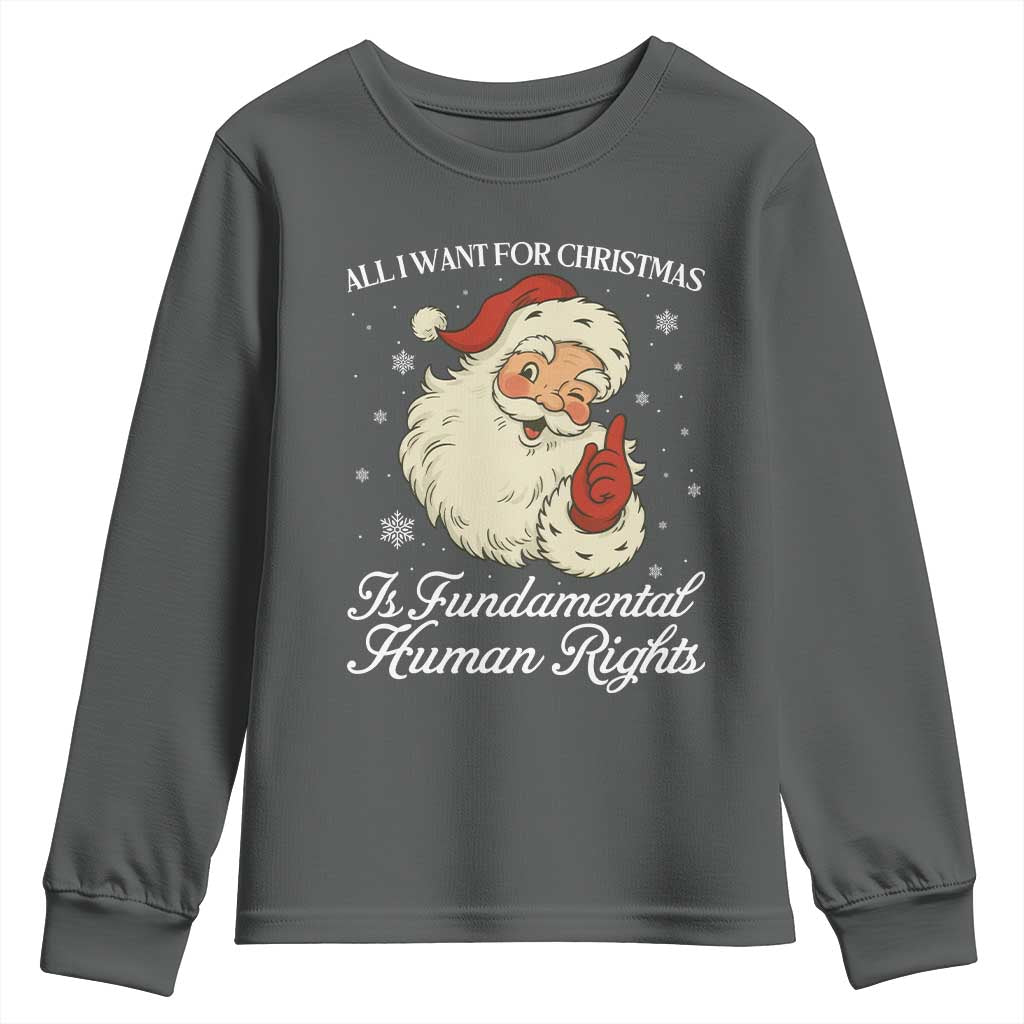All I Want For Christmas Is Fundamental Human Rights Youth Sweatshirt Xmas Supporters Gift - Wonder Print Shop