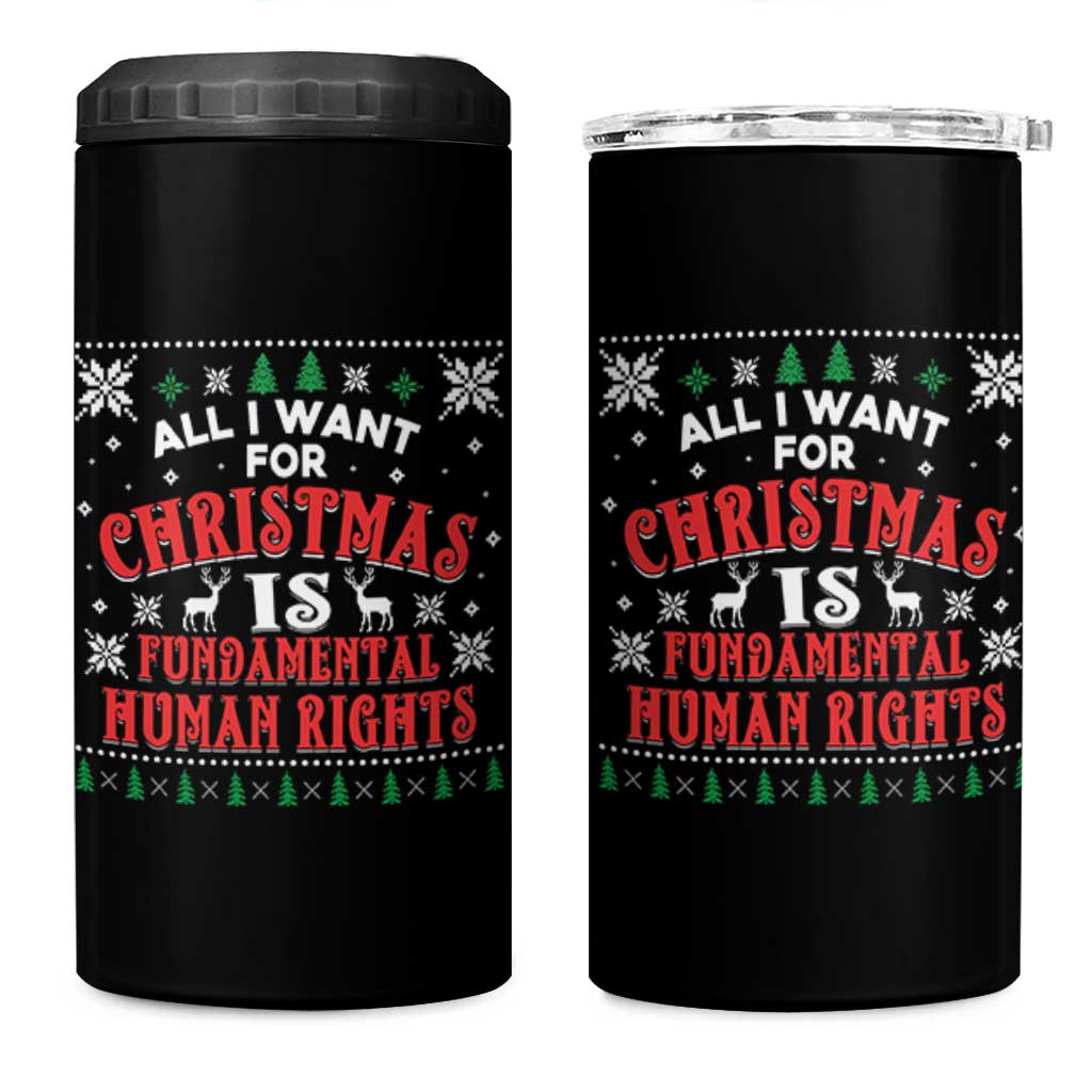 Christmas Gift For Fundamental Human Rights Supporters 4 in 1 Can Cooler Tumbler - Wonder Print Shop