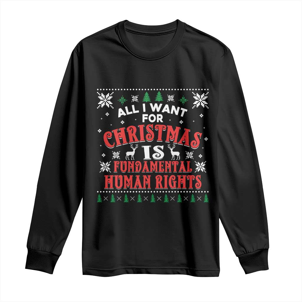 Christmas Gift For Fundamental Human Rights Supporters Long Sleeve Shirt - Wonder Print Shop