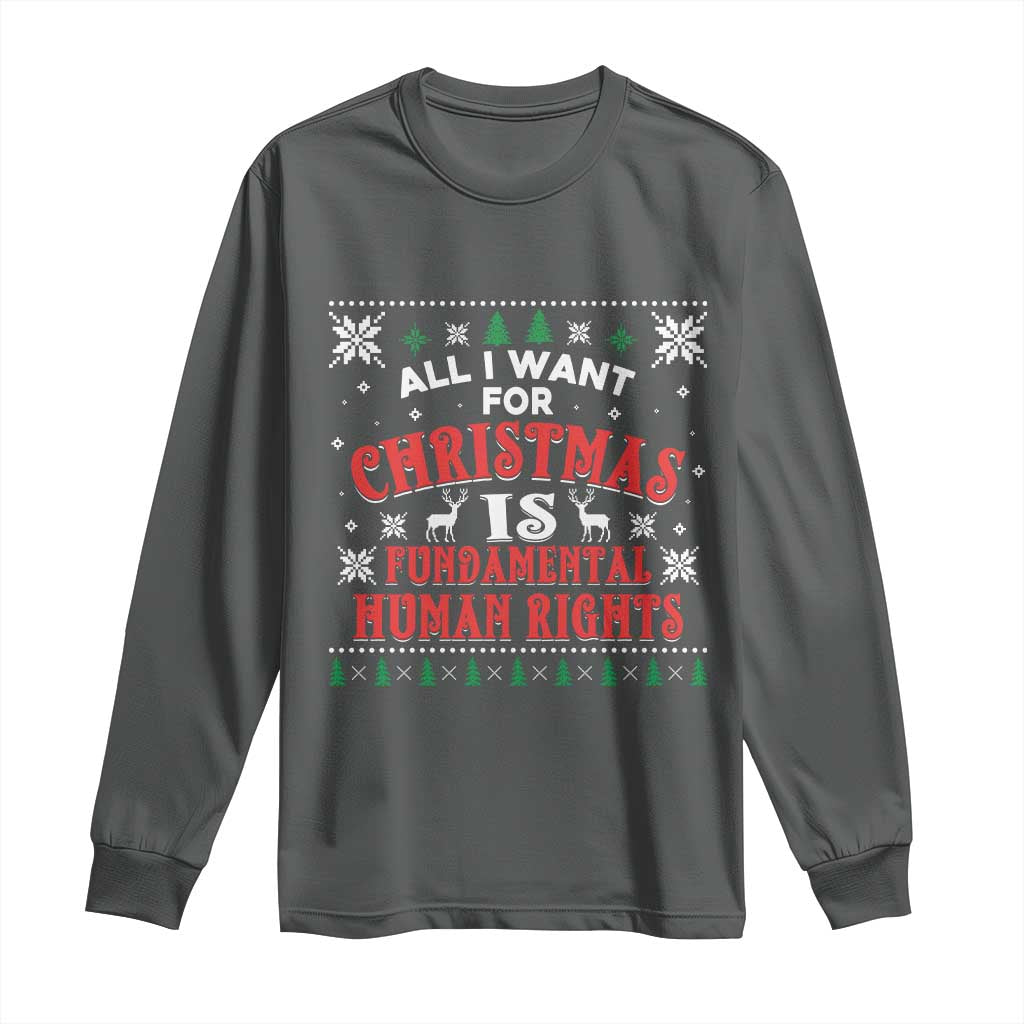 Christmas Gift For Fundamental Human Rights Supporters Long Sleeve Shirt - Wonder Print Shop