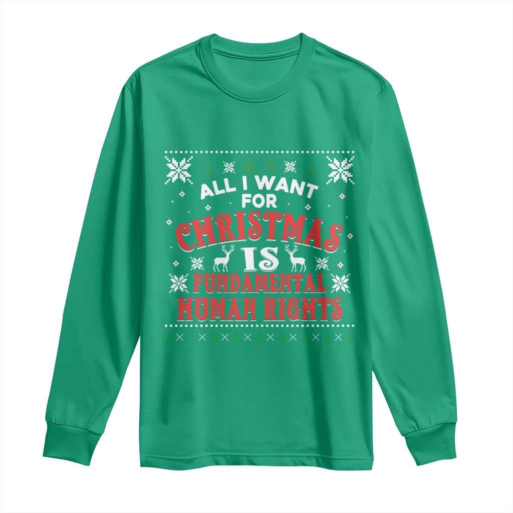 Christmas Gift For Fundamental Human Rights Supporters Long Sleeve Shirt - Wonder Print Shop