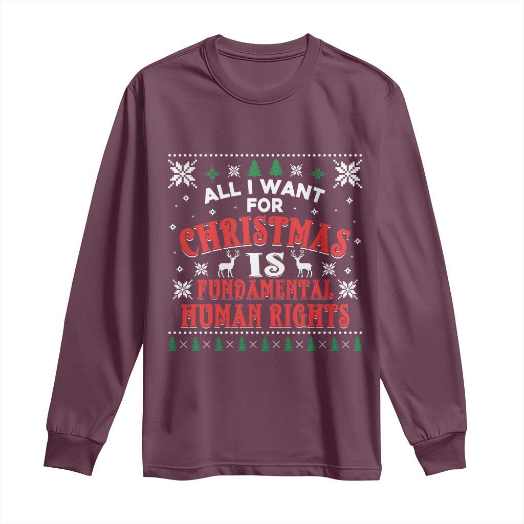 Christmas Gift For Fundamental Human Rights Supporters Long Sleeve Shirt - Wonder Print Shop