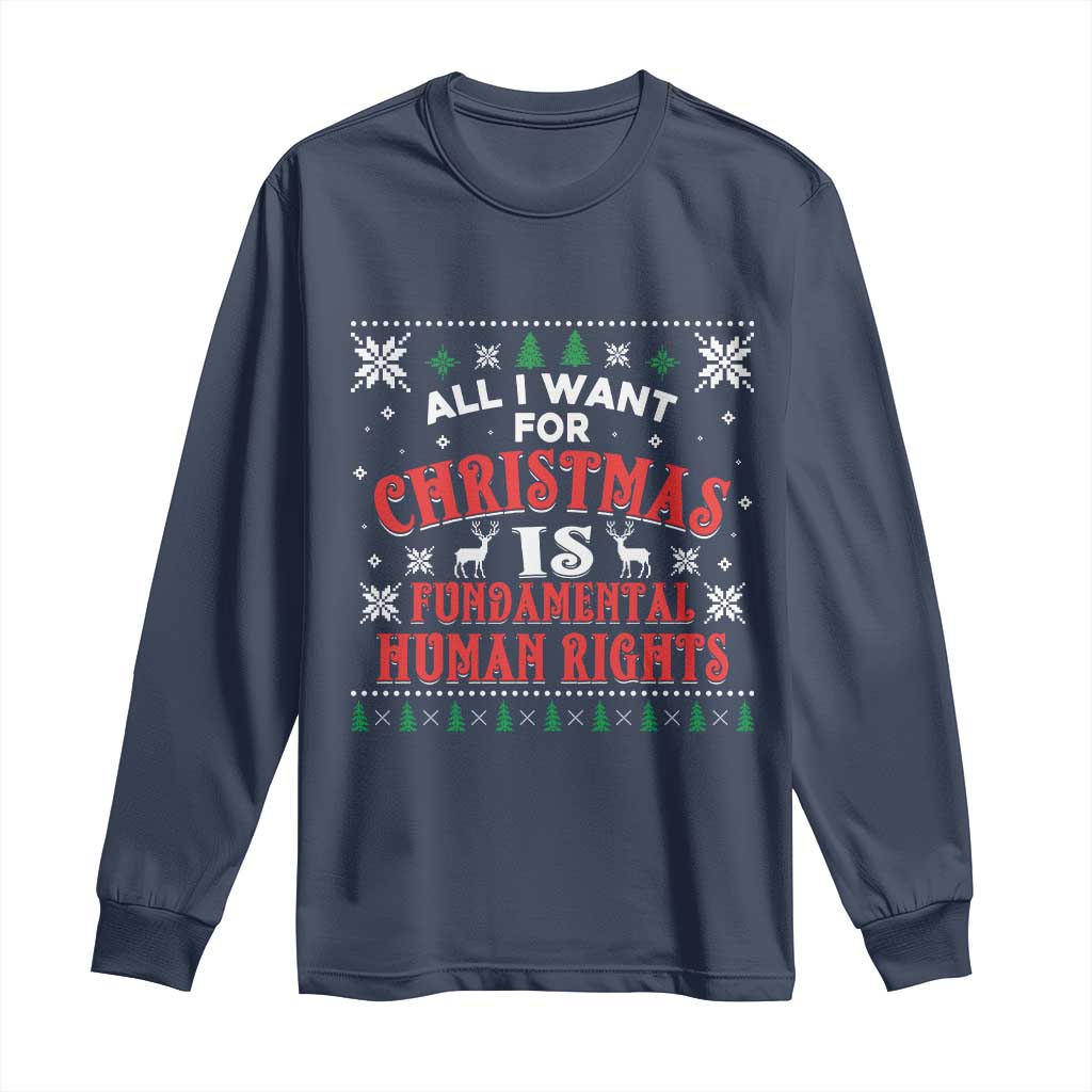 Christmas Gift For Fundamental Human Rights Supporters Long Sleeve Shirt - Wonder Print Shop