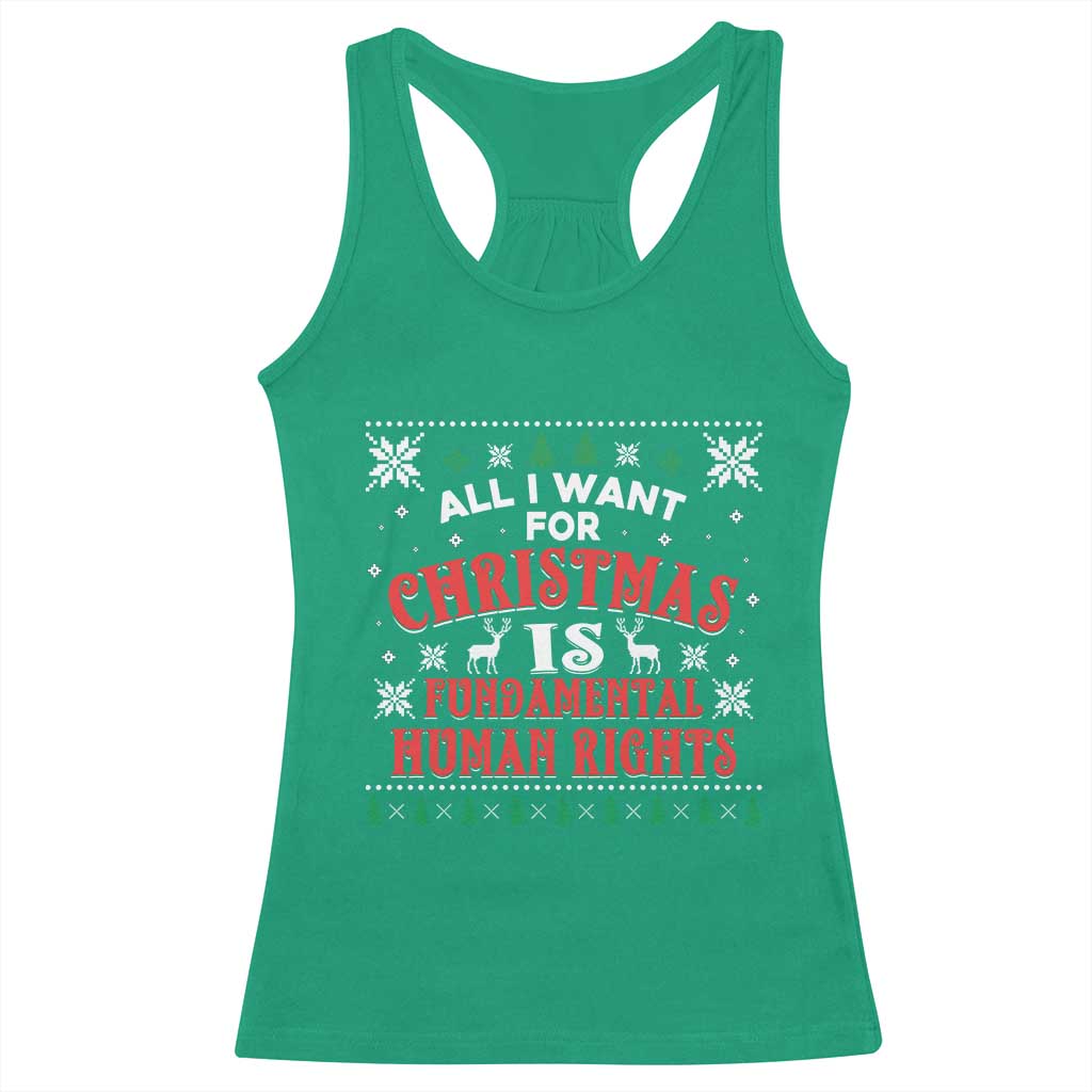 Christmas Gift For Fundamental Human Rights Supporters Racerback Tank Top - Wonder Print Shop