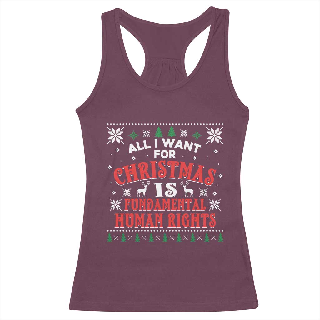 Christmas Gift For Fundamental Human Rights Supporters Racerback Tank Top - Wonder Print Shop