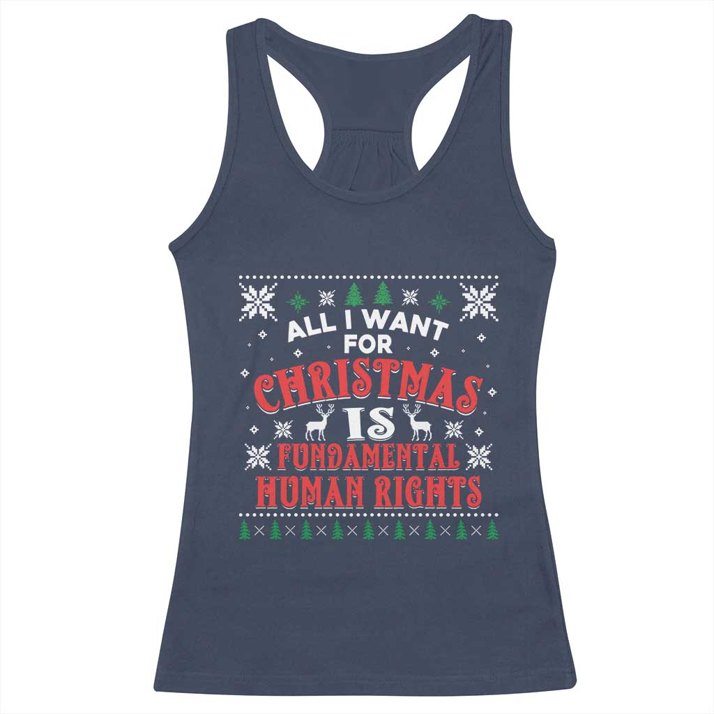 Christmas Gift For Fundamental Human Rights Supporters Racerback Tank Top - Wonder Print Shop
