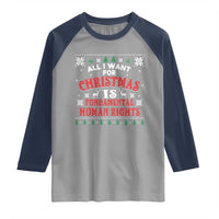 Christmas Gift For Fundamental Human Rights Supporters Raglan Shirt - Wonder Print Shop