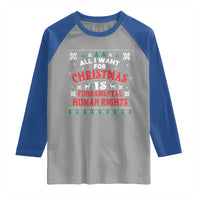 Christmas Gift For Fundamental Human Rights Supporters Raglan Shirt - Wonder Print Shop