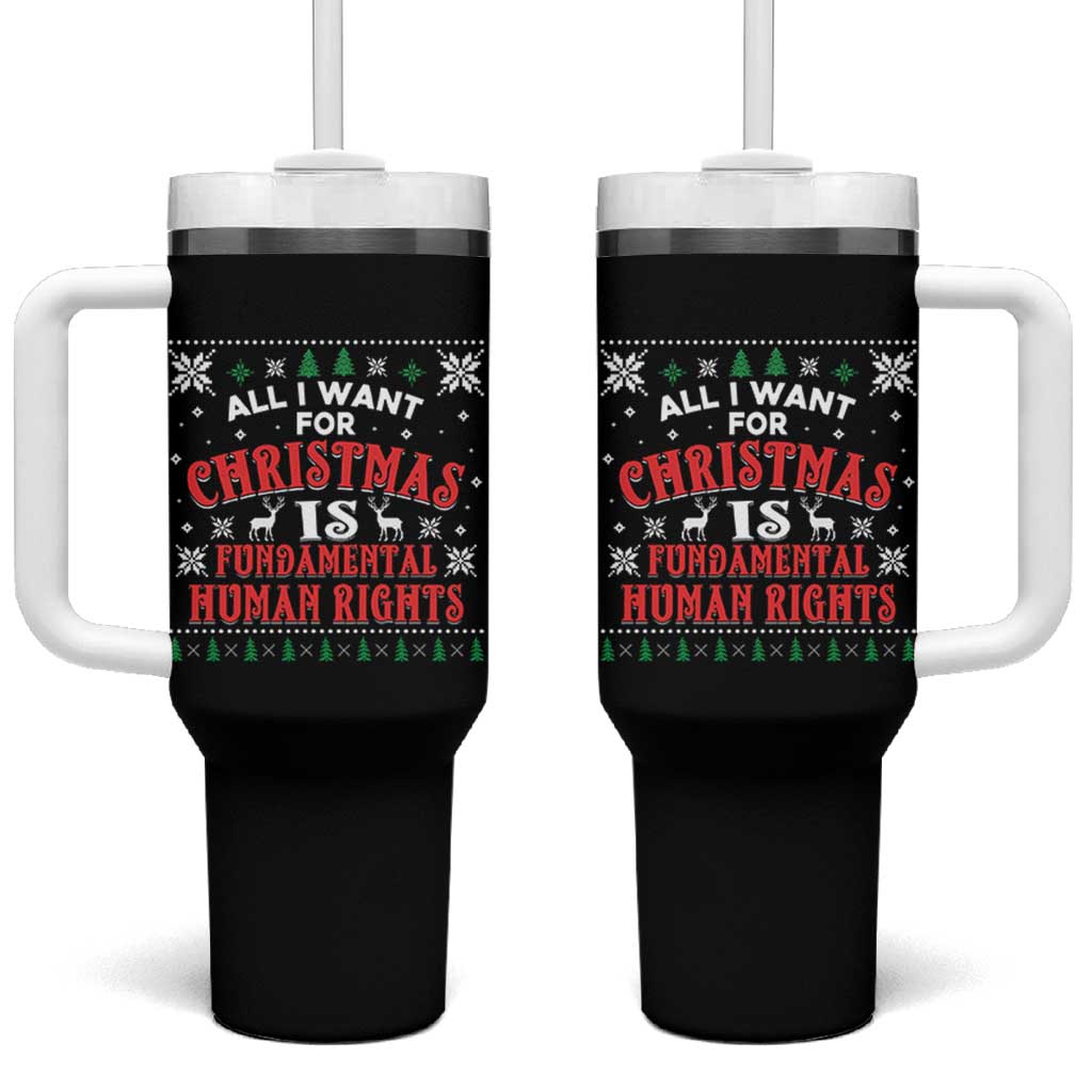 Christmas Gift For Fundamental Human Rights Supporters Tumbler With Handle - Wonder Print Shop