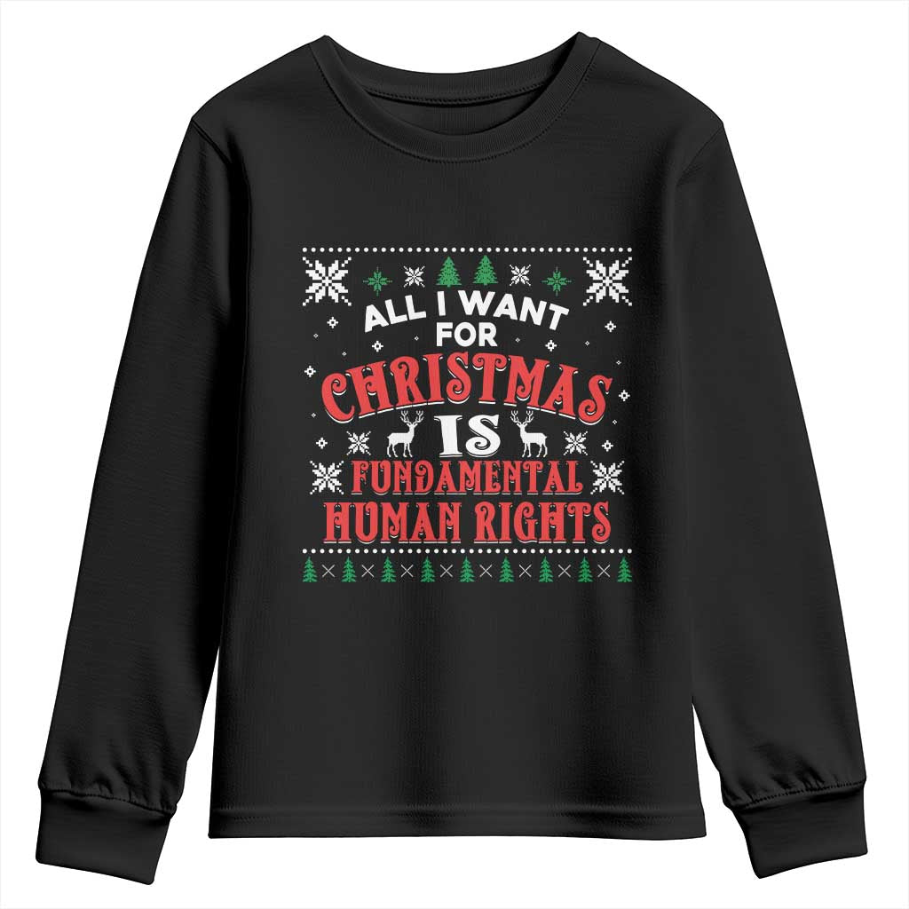 Christmas Gift For Fundamental Human Rights Supporters Youth Sweatshirt - Wonder Print Shop
