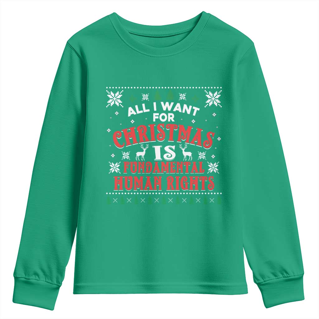 Christmas Gift For Fundamental Human Rights Supporters Youth Sweatshirt - Wonder Print Shop